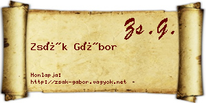 Zsák Gábor névjegykártya